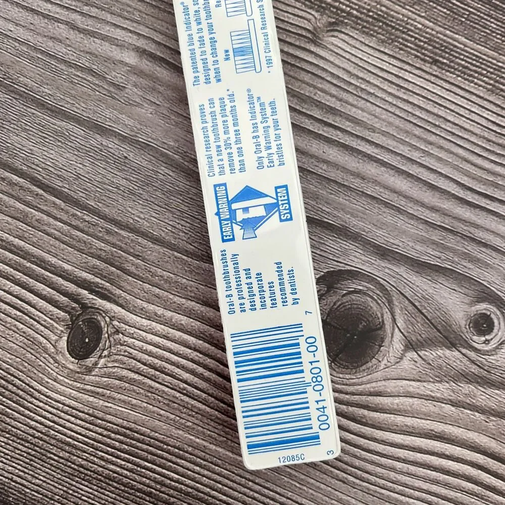 VTG Oral-B P-60 Toothbrush 1998 USA Soft End-Round Bristles 4-ROW 8in TALL RED
